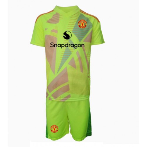 Fotballdrakt Barn Manchester United Keeper Bortedraktsett 2024-25 Kortermet (+ Korte bukser)